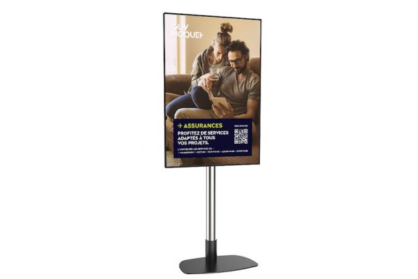 Ecran numérique sur pied paysage et portrait
