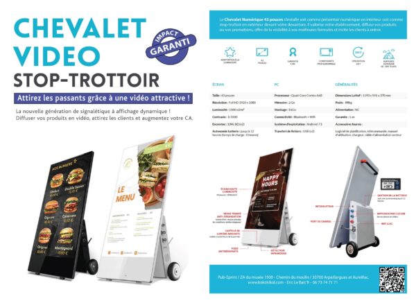 Fiche technique stop trottoir chevalet à affichage dynamique