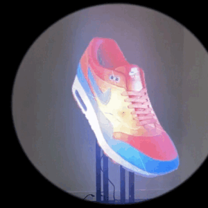 Hologramme chaussure basket publicitaire avec effet 3D