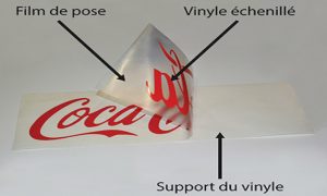 MODIF Lettrage avec film de pose - vinyle echenille et support du vinyle