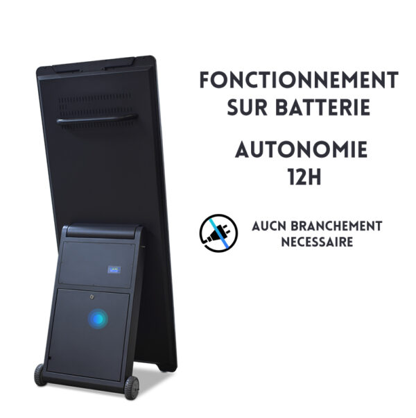 Chevalet intérieur vidéo à batterie autonome 12H