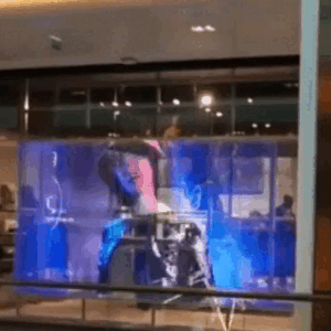Ecran géant transparent pour vitrine