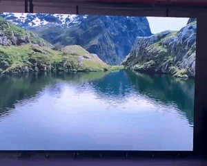 Affichage vitrine avec écran LED transparent