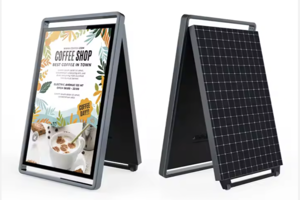 chevalet extérieur numérique avec alimentation solaire