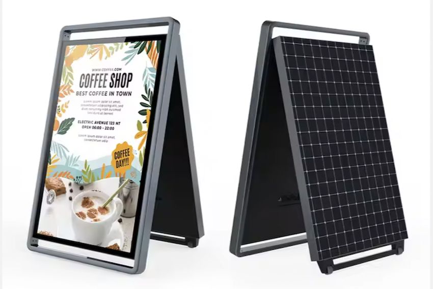 chevalet extérieur numérique avec alimentation solaire