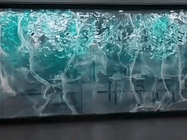 flexiled avec effet de vague sur un espace vitré