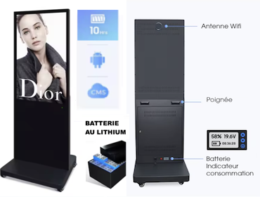 Totem numérique à batterie et wifi